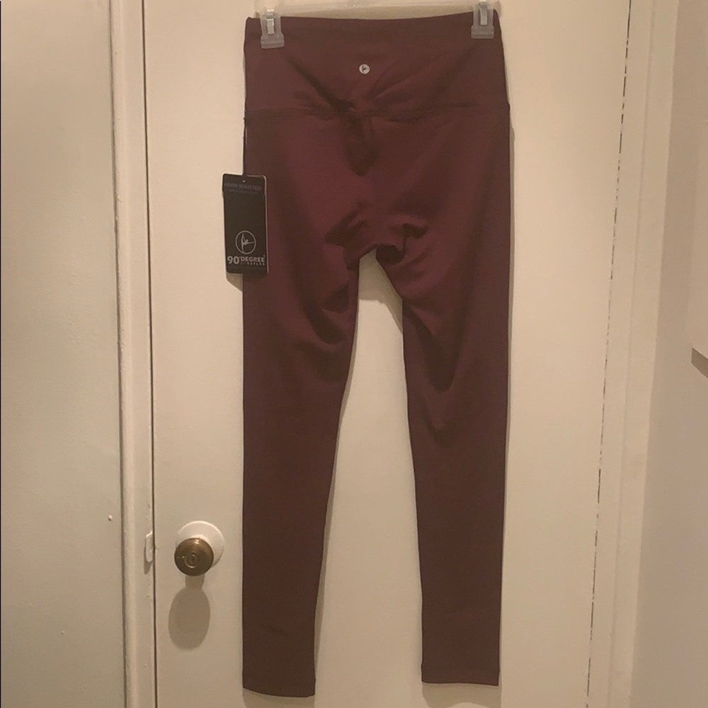 90 Degree By Reflex Merlot Leggings - NEW - SZ XS - Picture 2 of 5